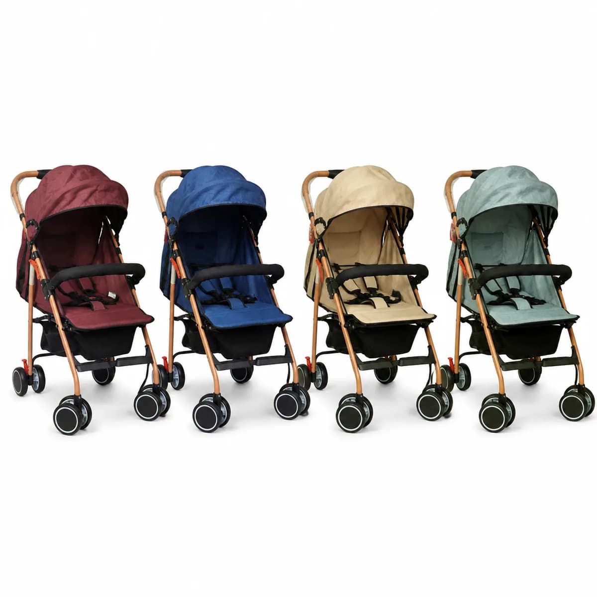 Baby Stroller with Canopy & Safety Belt – 4 Color Variations